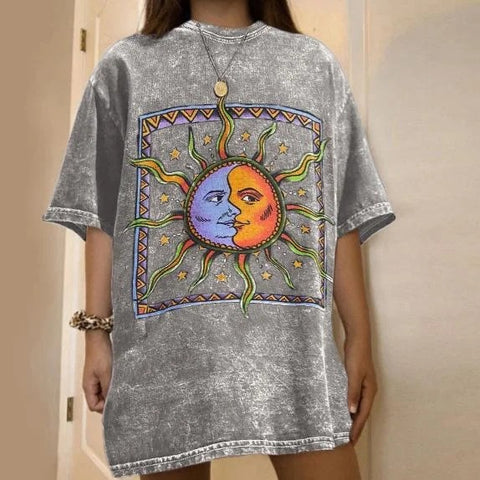 Color: Grey, Size: S - Round Neck Printing Stand-Alone Stand-Alone Hot Sale Short-Sleeved T-Shirt