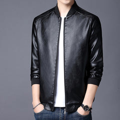 Slim-Fit Handsome Youth Motorcycle Leather Jacket