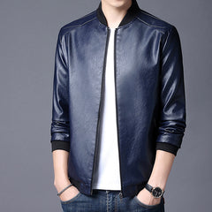 Slim-Fit Handsome Youth Motorcycle Leather Jacket