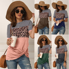 Lady Causal T-shirt Summer Woman Short Sleeve Tops Blouse
