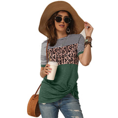 Lady Causal T-shirt Summer Woman Short Sleeve Tops Blouse