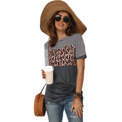 Lady Causal T-shirt Summer Woman Short Sleeve Tops Blouse