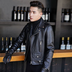 Leather Jacket Motorcycle Leather Men's Korean Sheepskin