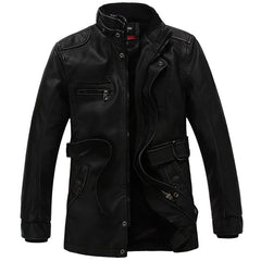 New Men'S Leather Jacket Thickened And Velvet Autumn And Winter Models - Color: Black, Size: 2XL