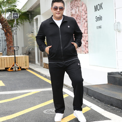 Tracksuit Men Set Autumn 2020 Clothes Plus Size  Jacket Sport - Color: Black, Size: 4XL