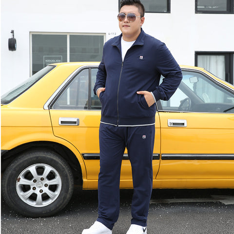 Tracksuit Men Set Autumn 2020 Clothes Plus Size  Jacket Sport - Color: Blue, Size: 3XL