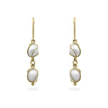 Yellow Gold Pearl Drops