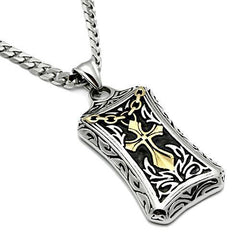 TK455 - Stainless Steel Chain Pendant Gold+Rhodium Men No Stone No Stone