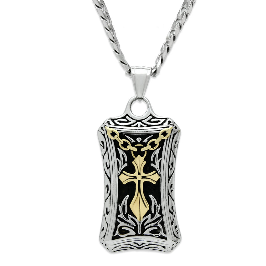 TK455 - Stainless Steel Chain Pendant Gold+Rhodium Men No Stone No Stone